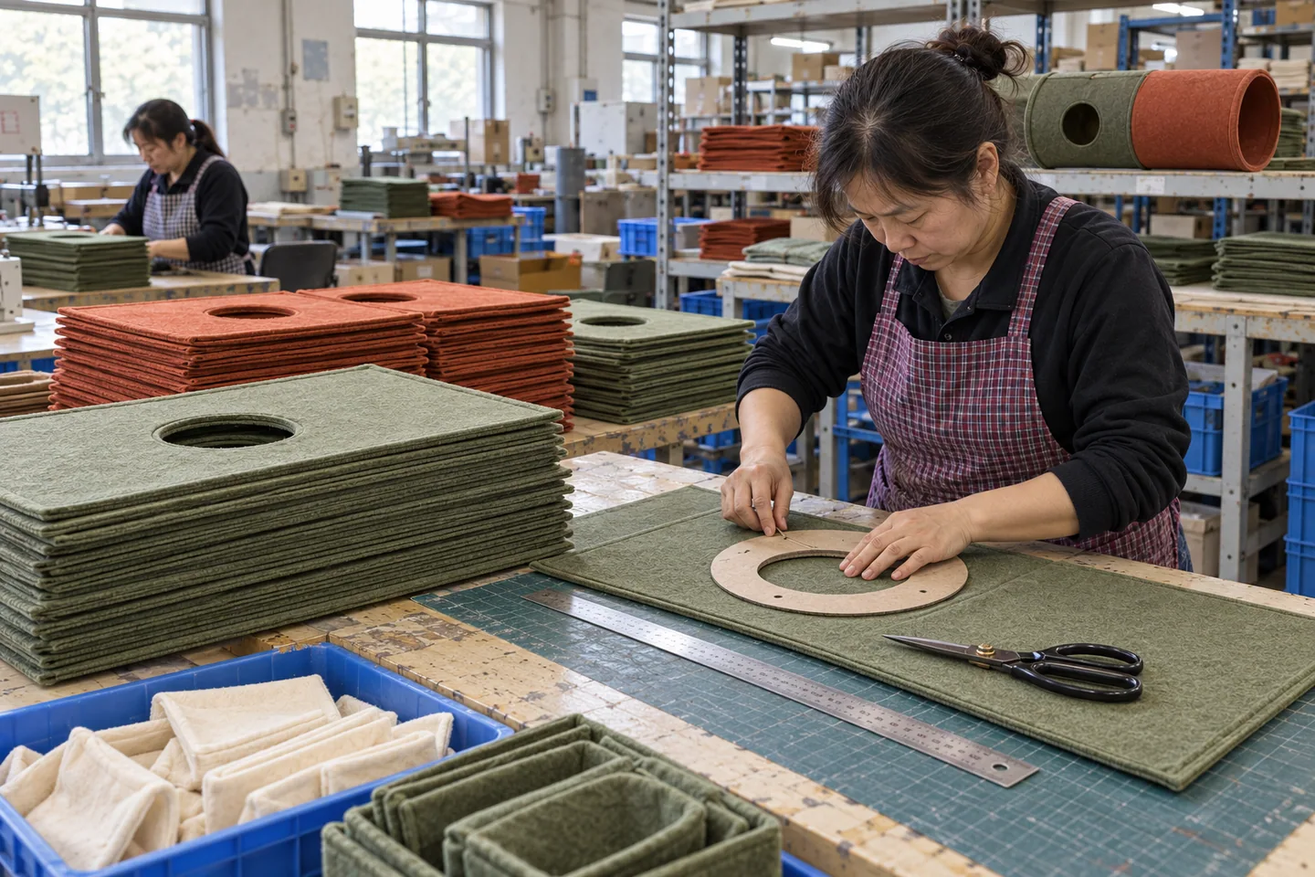 Felt panel preparation