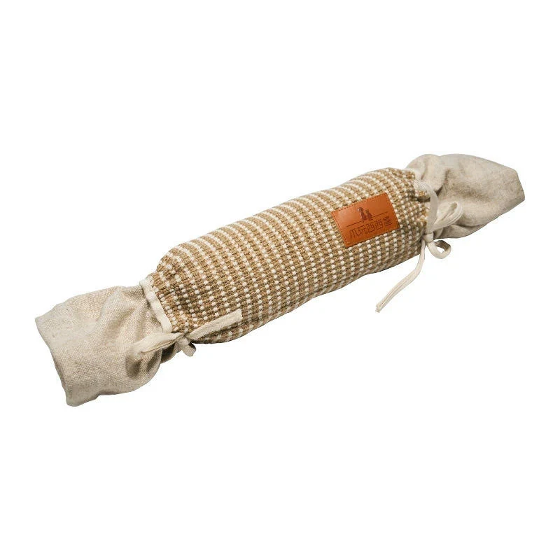 Juguete B06 tejido con forma de caramelo y extremos de tela fruncida